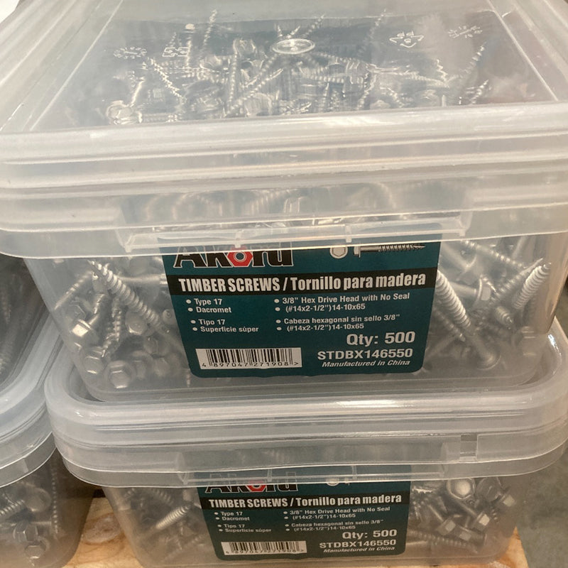 Screw T17 HX Dacromet #12, #14 Multiple Sizes