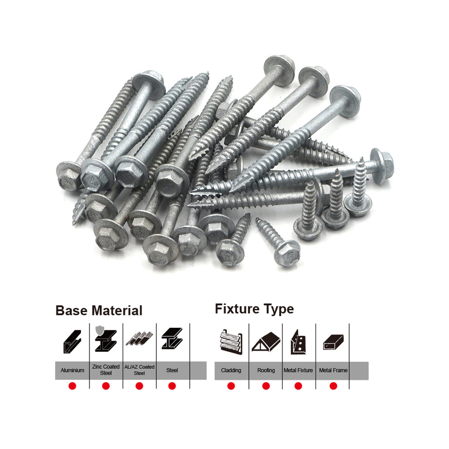 T17 Screw Hex Head C3 #10, #12, #14 Multiple Sizes