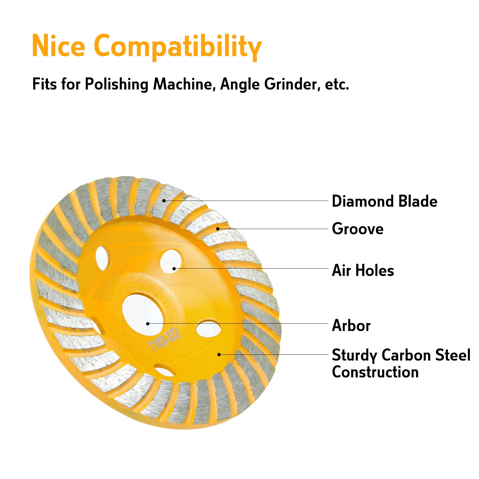 Diamond Grinding Cup Turbo Hd Multiple Sizes