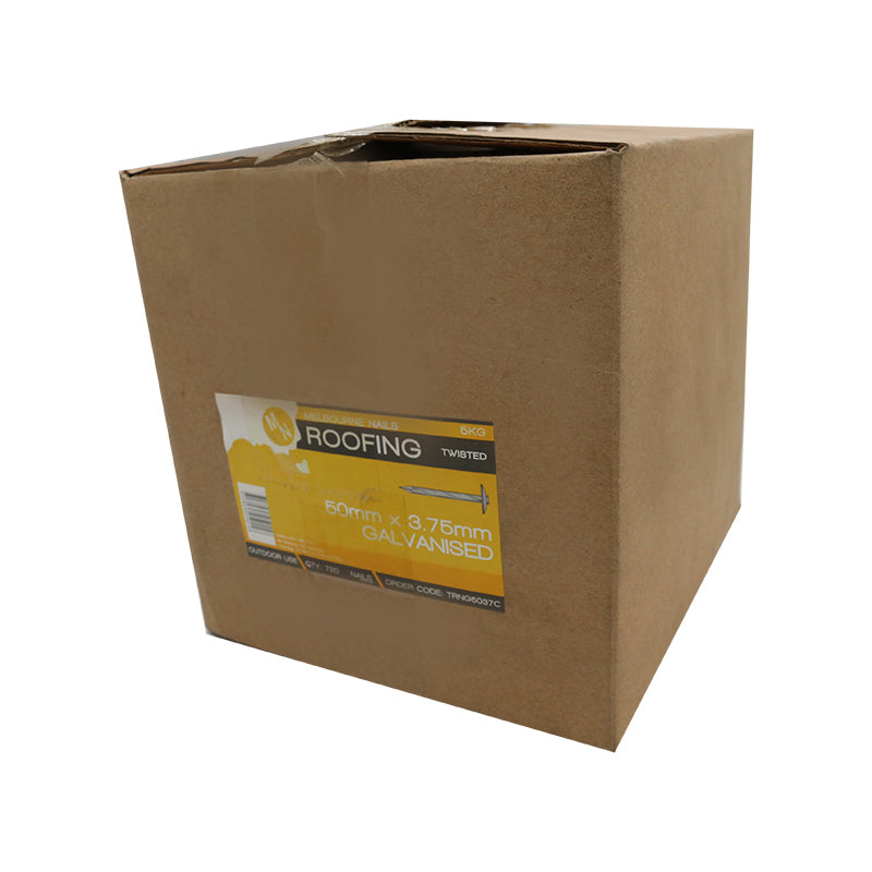 Roofing Nails Twisted Galv Pack 5kg, Multiple Sizes