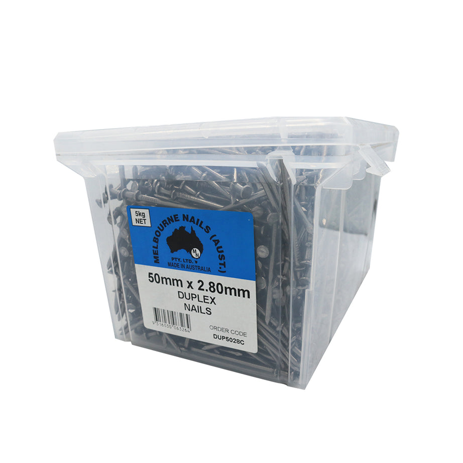 Duplex Formwork Nails Bright Pack 5kg, Multiple Sizes