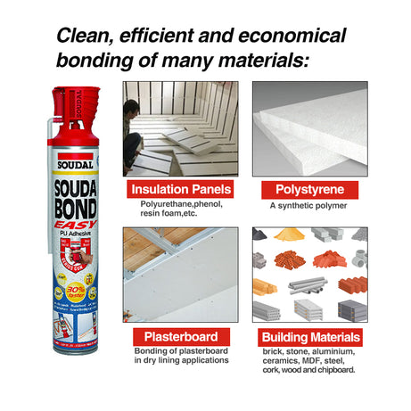 Soudal 130426 Soudabond Easy Adhesive PU Genius Gun Pink 750ml