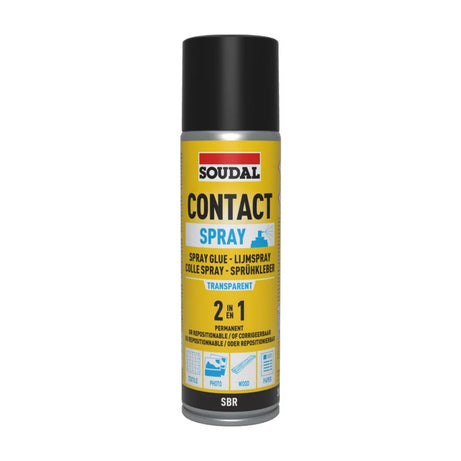 Soudal 132675 Spray Contact Adhesive 2in1 - (205gr) Trans 300ml
