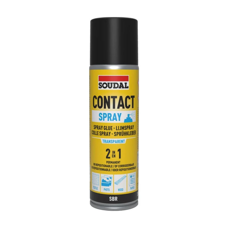 Soudal 132675 Spray Contact Adhesive 2in1 - (205gr) Trans 300ml