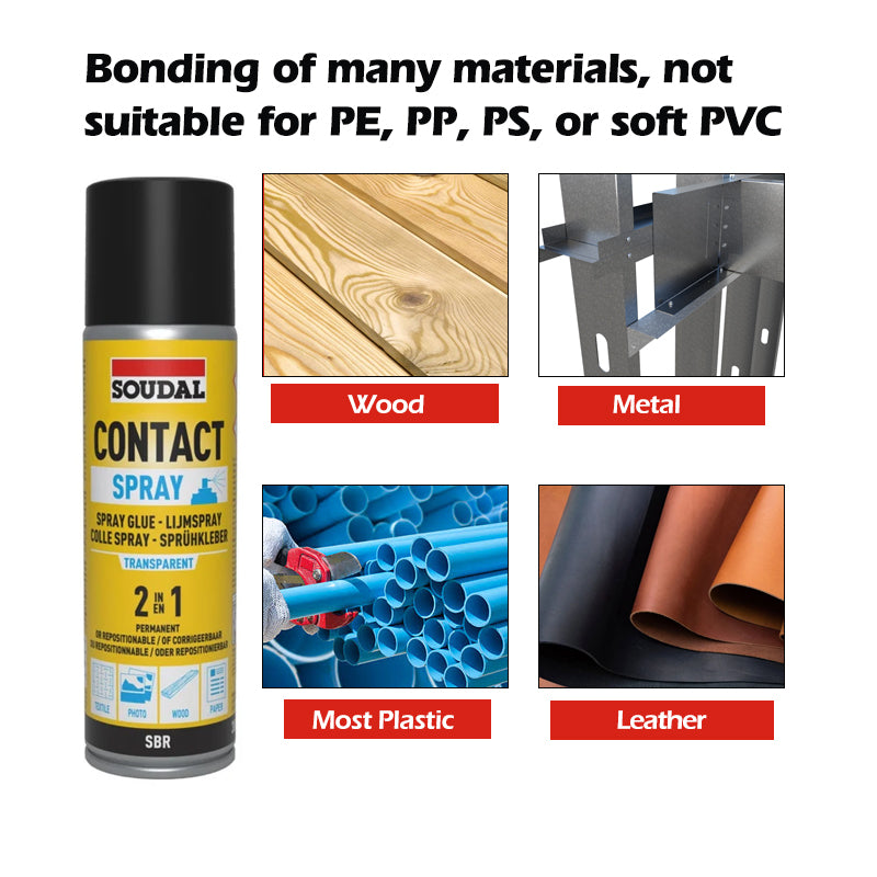 Soudal 132675 Spray Contact Adhesive 2in1 - (205gr) Trans 300ml
