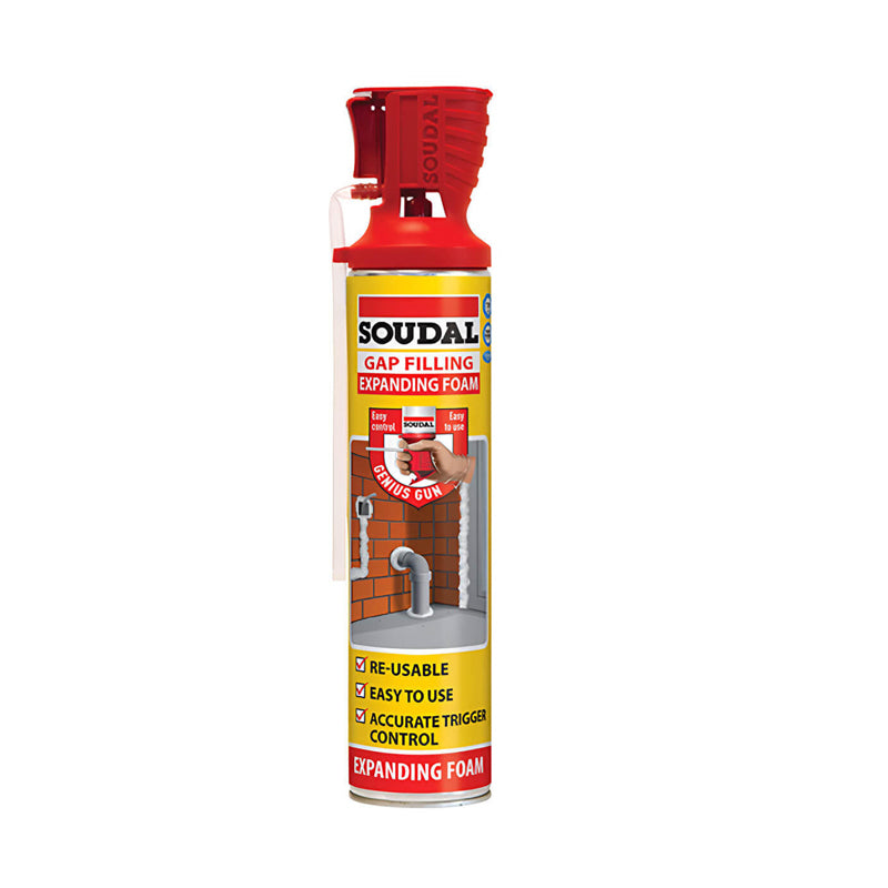 Soudal 130373 Genius Gun Gap Filling Expanding Foam Champagne 750ml