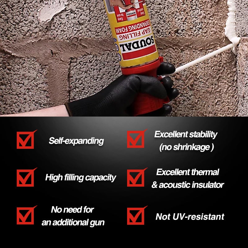Soudal 130373 Genius Gun Gap Filling Expanding Foam Champagne 750ml