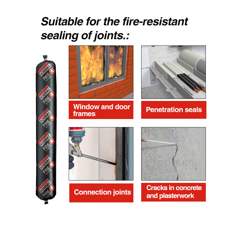 Soudal 131478 Firecryl FR Sealant Sausage Grey 600ml