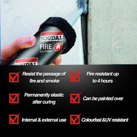 Soudal 131478 Firecryl FR Sealant Sausage Grey 600ml