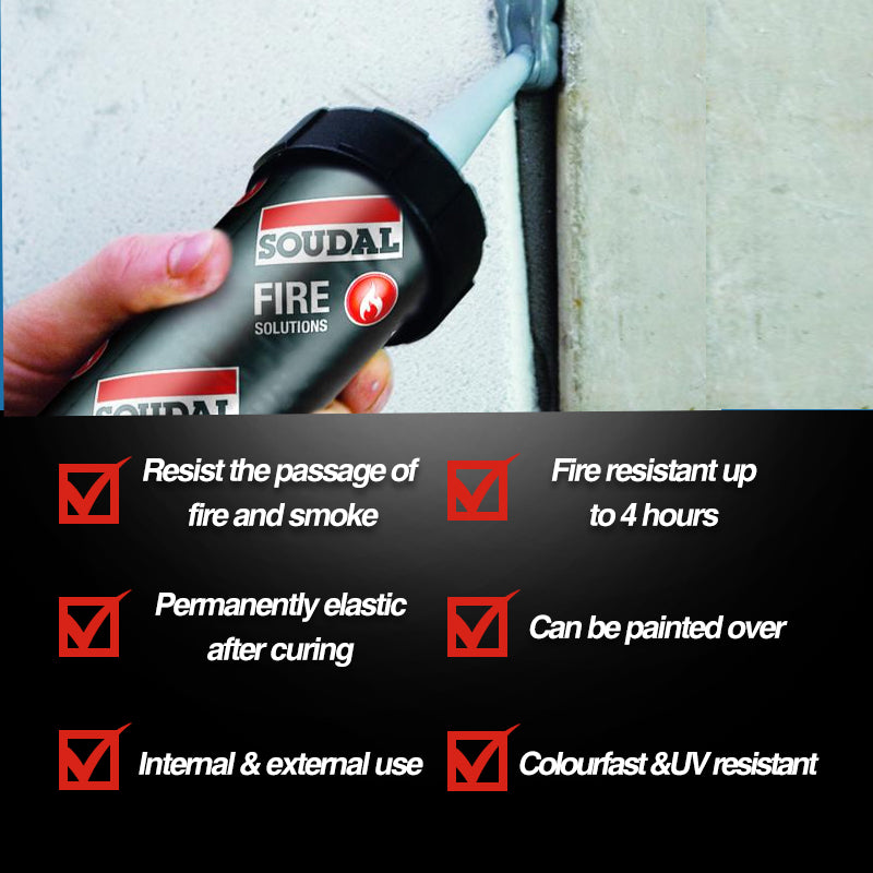 Soudal 131478 Firecryl FR Sealant Sausage Grey 600ml