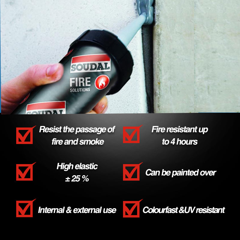 Soudal 131480 Soudasel FR Sealants Sausage Grey 600ml