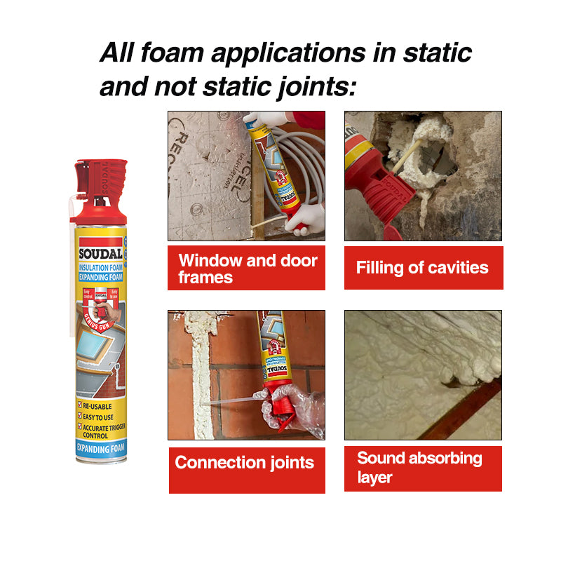 Soudal 130425 Genius Gun Flexible Insulation Foam Blue 750ml