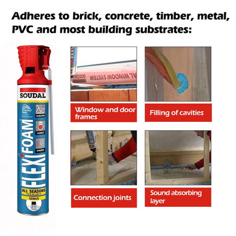 Soudal 175598 Genius Gun Flexible Insulation Foam Blue 750ml (Straw)