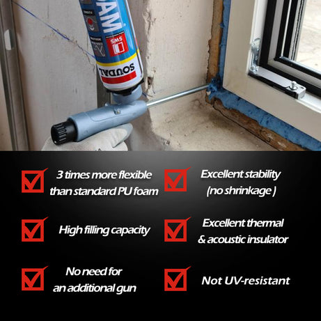 Soudal 117472 Flexible Insulation Foam Blue 750ml (Screw Top)