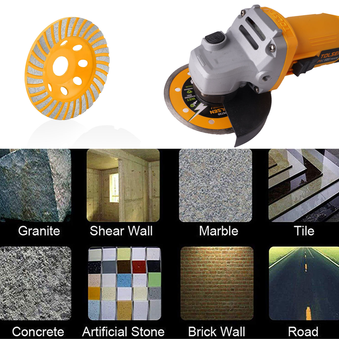 Diamond Grinding Cup Turbo Hd Multiple Sizes