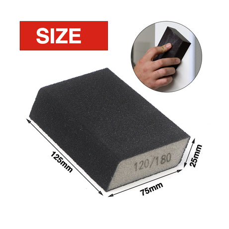Dual Angled Sanding Block 125x70x25mm Medium/Fine, Coarse/Medium