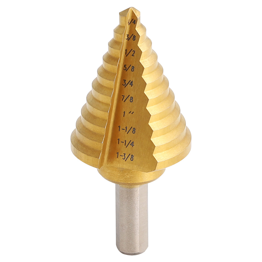 Hss Step Drill Bit Titanium 1/4 "- 1-3/8" 10 Steps