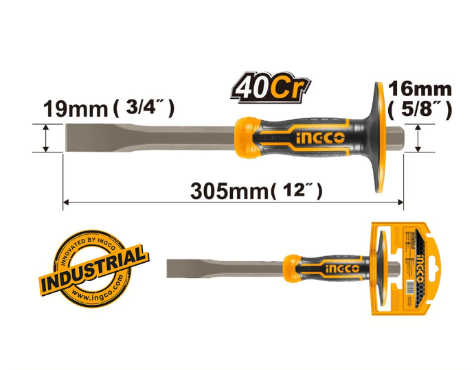 Cold Chisel Flat 25mm W/Grip 305mm