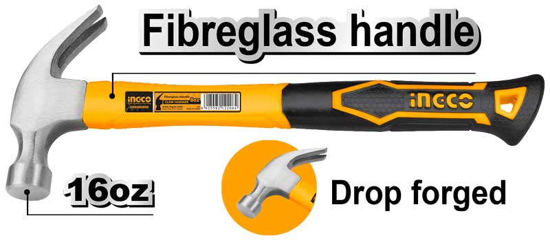 Claw Hammer Fiberglass Multiple Sizes
