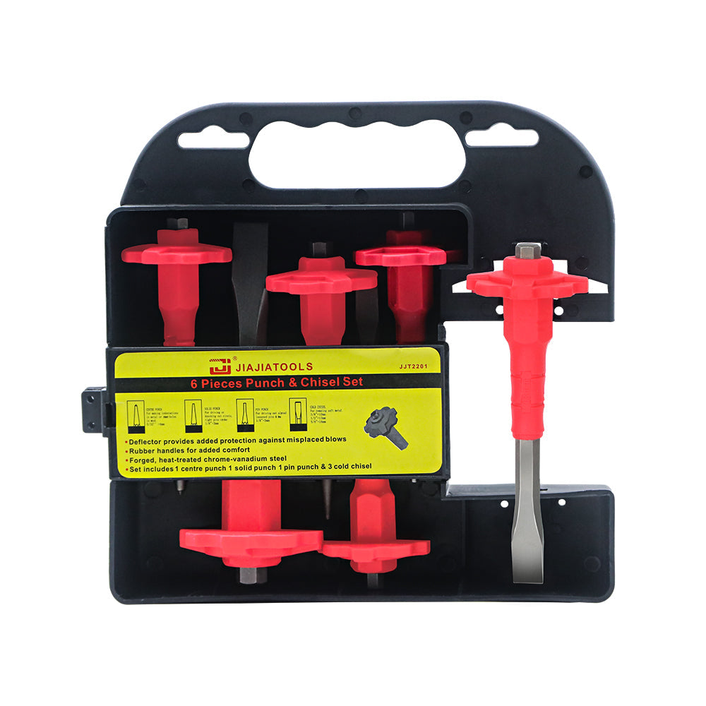 Chisel & Punch Set W/Grip 6pcs