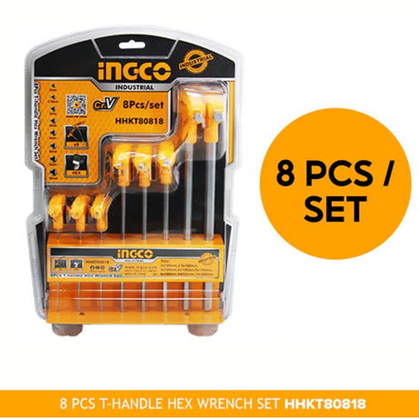 Hex Key Set T-Handle 8pcs 2-10mm