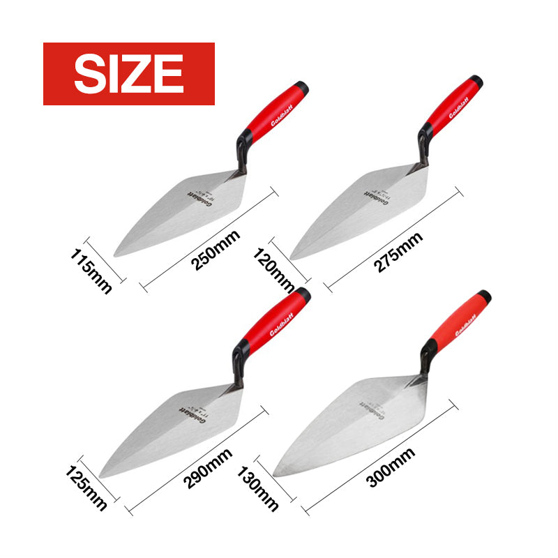 Goldblatt Pro London Brick Trowel Soft Grip Handle Multiple Sizes