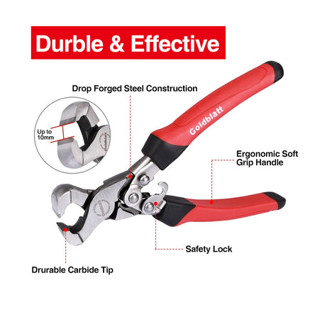 Goldblatt G02008 Tile Nippers With Grip Handle