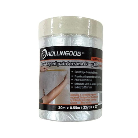 Rollingdog Masking Tape Crepe Paper 30M X 60mm & Drop Cloth Pp 30X0.55M