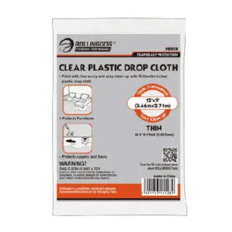 Rollingdog Plastic Drop Cloth Clear 3.66M X 2.74M