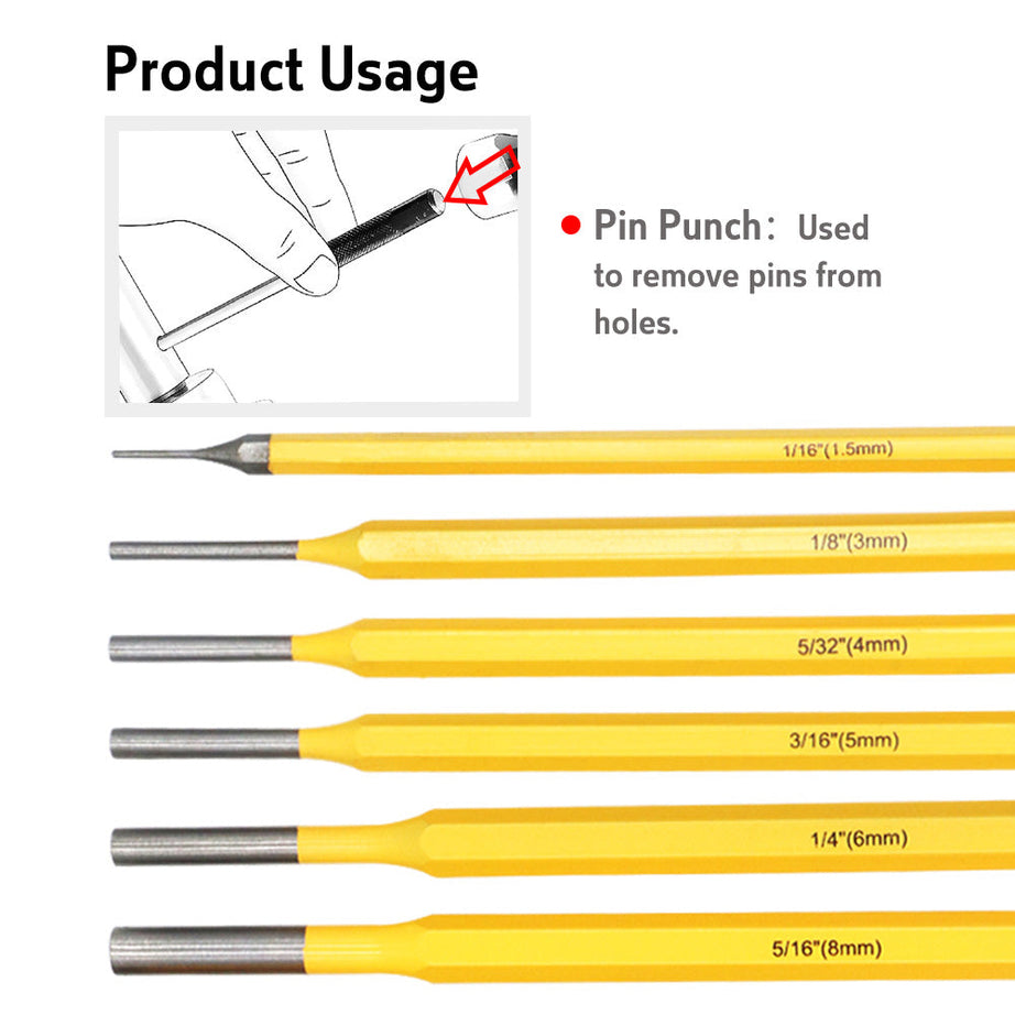 Pin Punch Set 6pcs