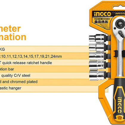 Socket 1/2" Drive Set 12pcs