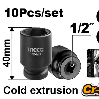 Socket Impact 1/2" Drive Set 10pcs