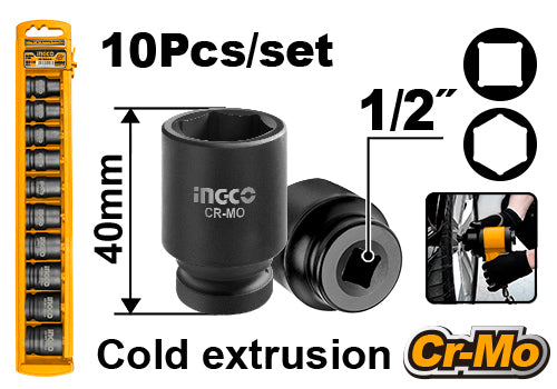 Socket Impact 1/2" Drive Set 10pcs