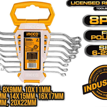 Offset Ring Spanner Set 8pcs 6-22mm