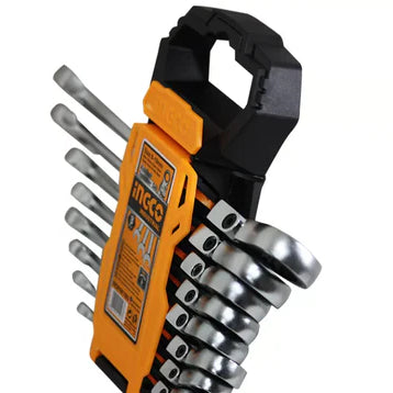 Flexible Ratchet Spanner Set 8pcs 8-19mm