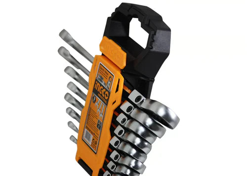 Flexible Ratchet Spanner Set 8pcs 8-19mm