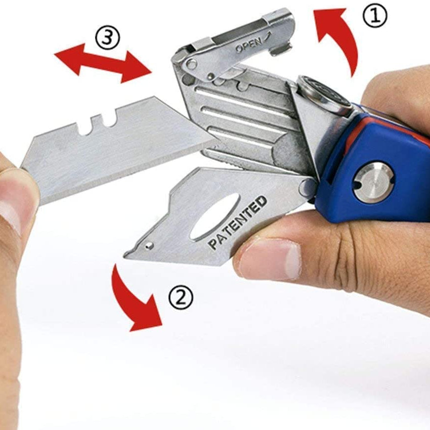 Utility Knife Folding Abc Handle With Spare Blade