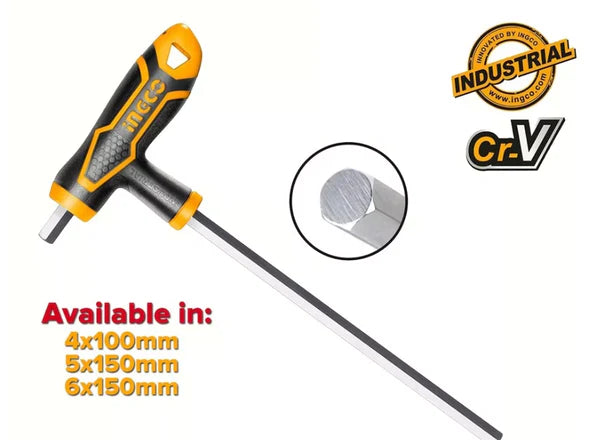 Hex Wrench T-Handle 4x100mm, 5x150mm, 6x150mm