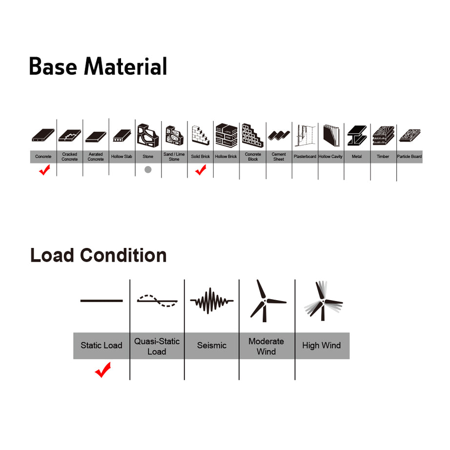 Anchor Stud Chemical Hex Head Hdg, Multiple Sizes