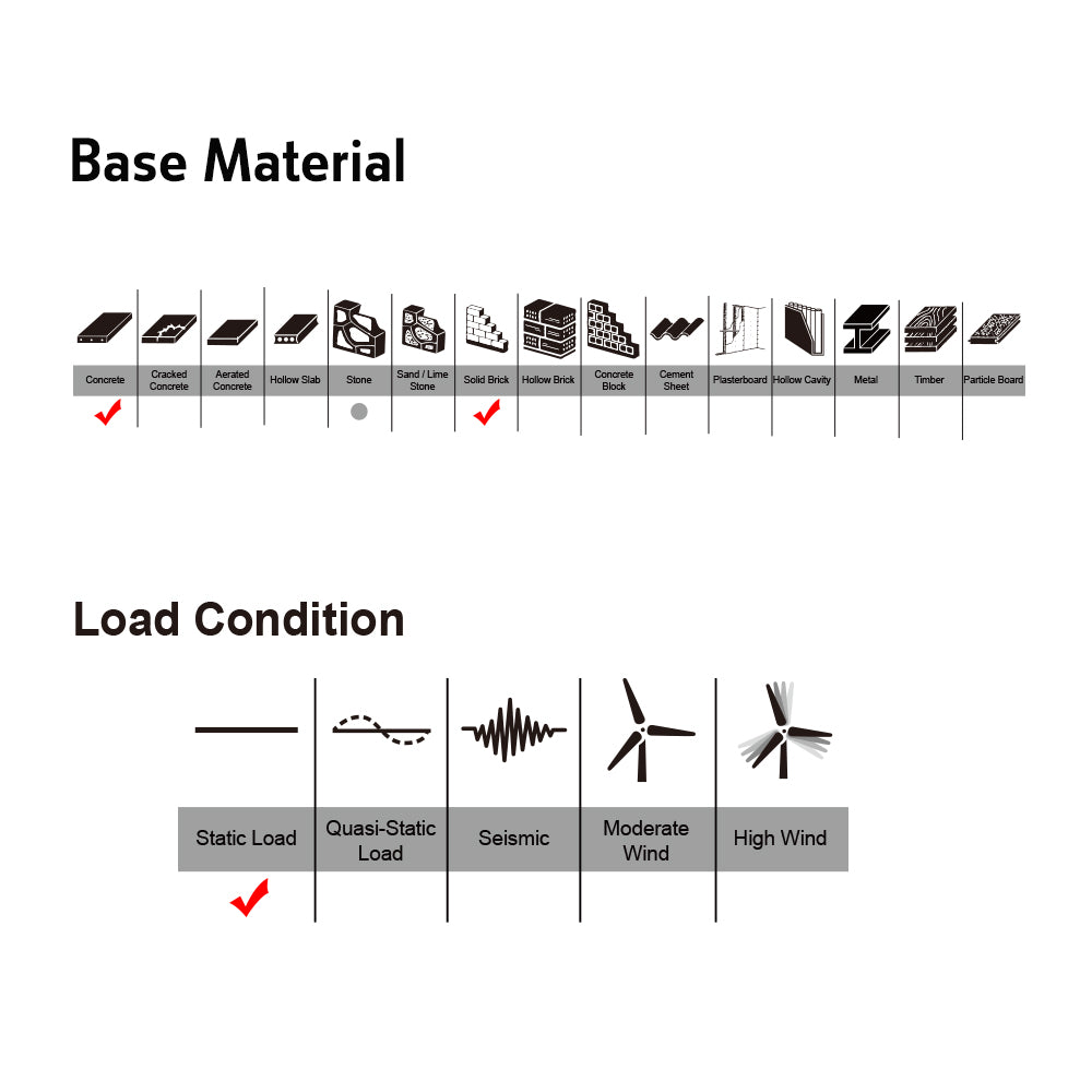 Anchor Stud Chemical Hex Head Hdg, Multiple Sizes