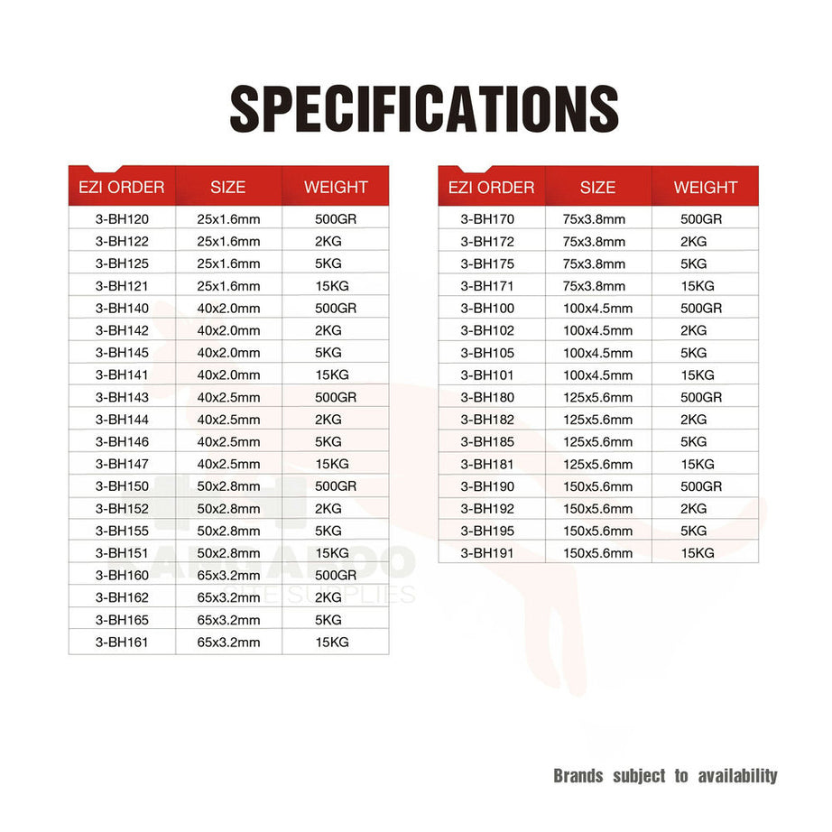 Bullet Head Nails Bright, Multiple Sizes 3-BH120 Kangaroo site supplies