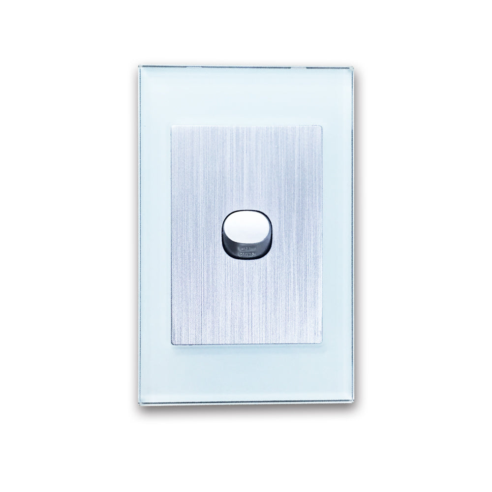 Wall Switch 2 Way & GPO Ocean Blue Glass Frame Multiple Styles