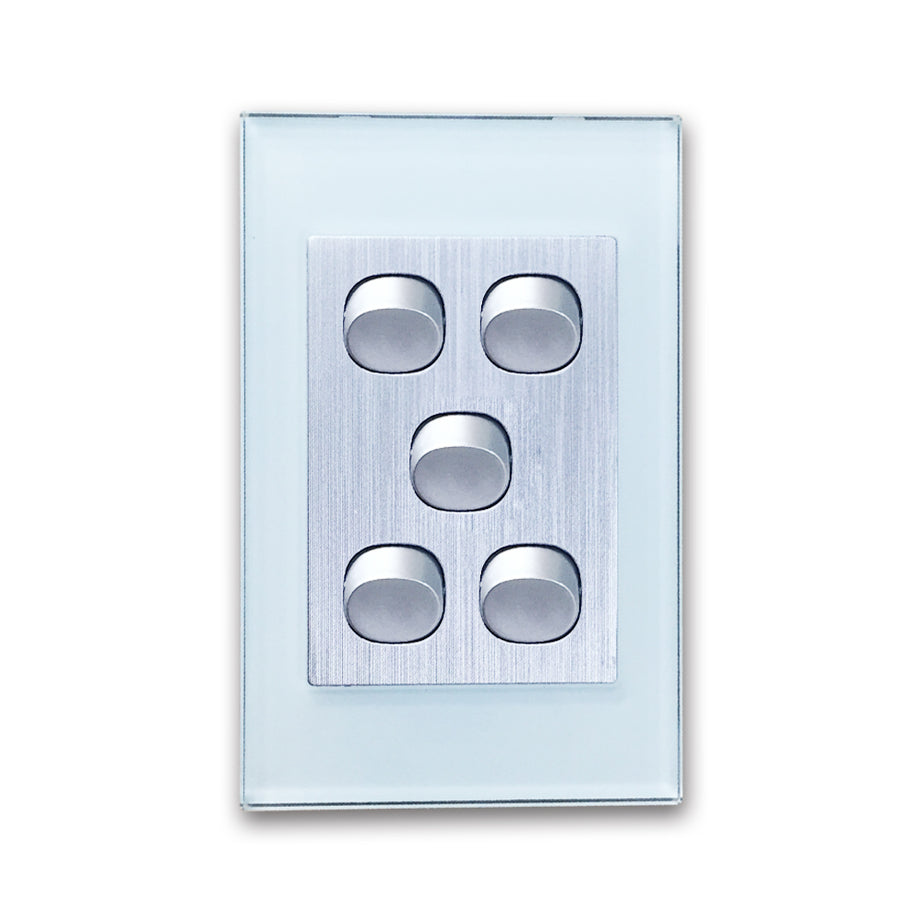 Wall Switch 2 Way & GPO Ocean Blue Glass Frame Multiple Styles