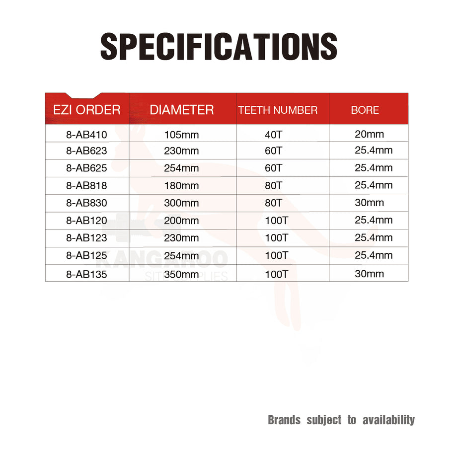 Circular Saw Blade Aluminium Cutting Multiple Sizes