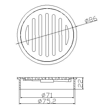 Floor Grate Round Brass CP Suit ID PVC Pipe 50mm, 80mm