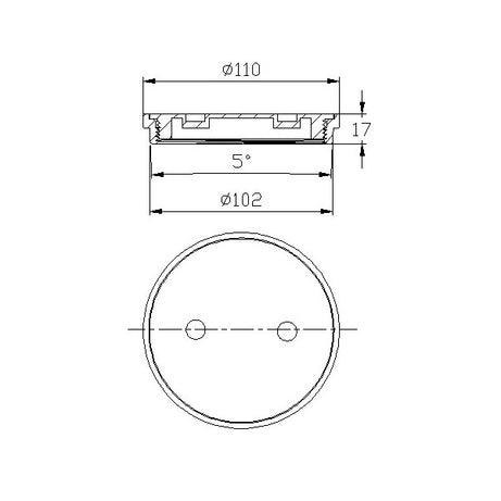 Floor Grate Round 100mm Clean Out Brass CP Suit ID PVC Pipe