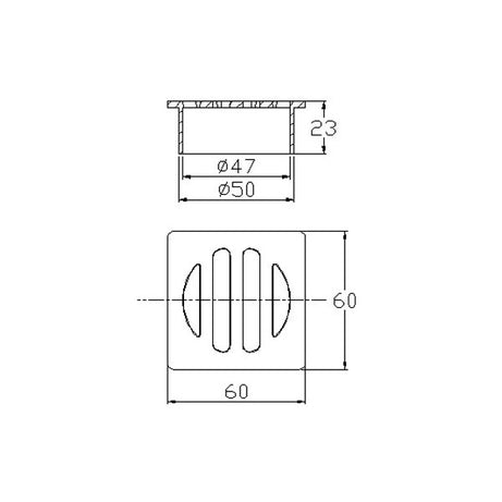 Floor Grate Square Brass Cp Suit ID PVC Pipe