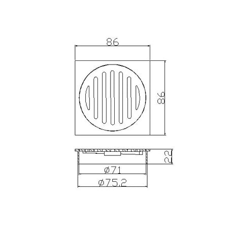 Floor Grate Square Brass Cp Suit ID PVC Pipe