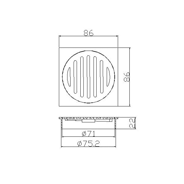 Floor Grate Square Brass Cp Suit ID PVC Pipe