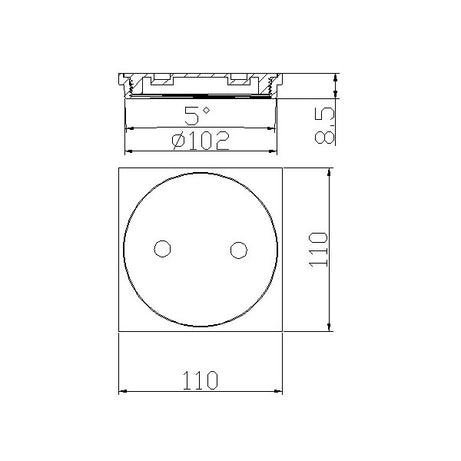 Floor Grate Square 100mm Clean Out Brass CP Suit ID PVC Pipe
